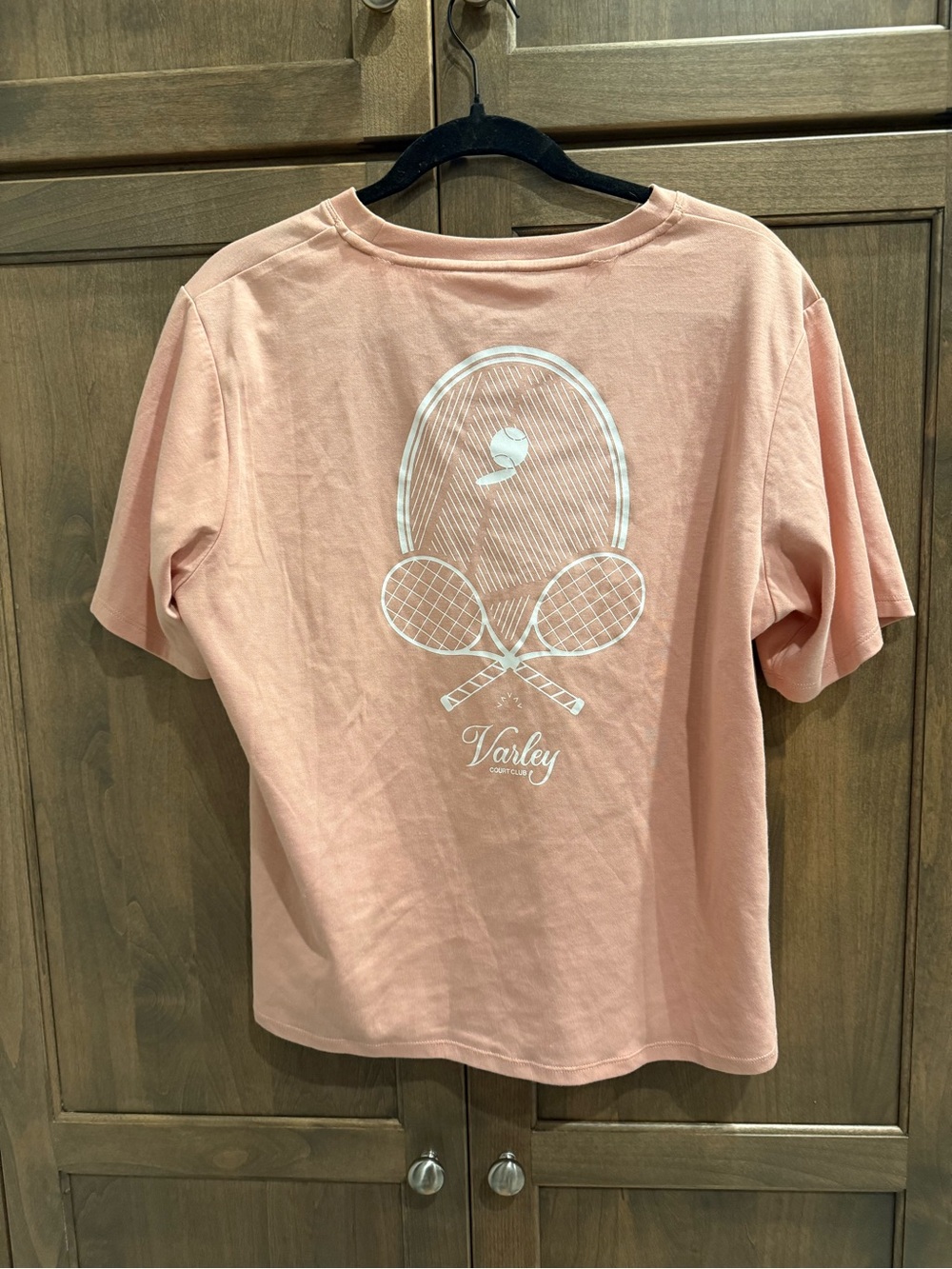 Varley Peach-Pink Tennis Graphic Short Sleeve Tee